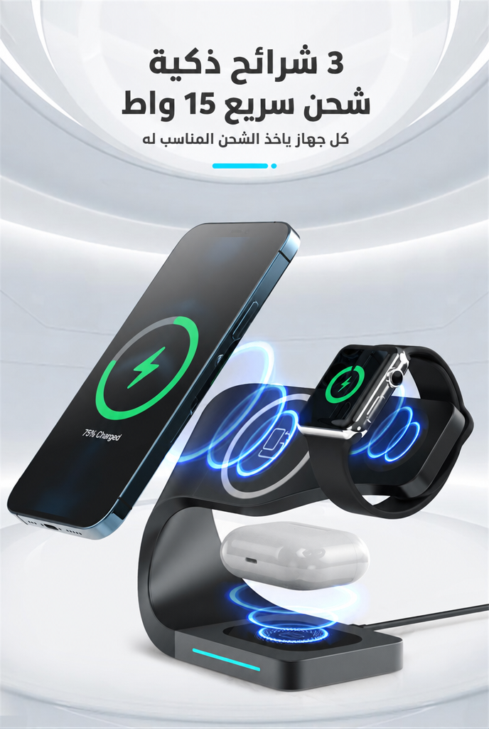 شحن لاسلكي سريع حتى 15 واط